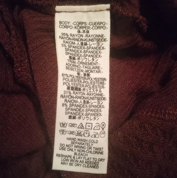 We The Free WINE LONG SLEEVE CURVED Free People CATALINA THERMAL TOP Sz Medium - Picture 8 of 8